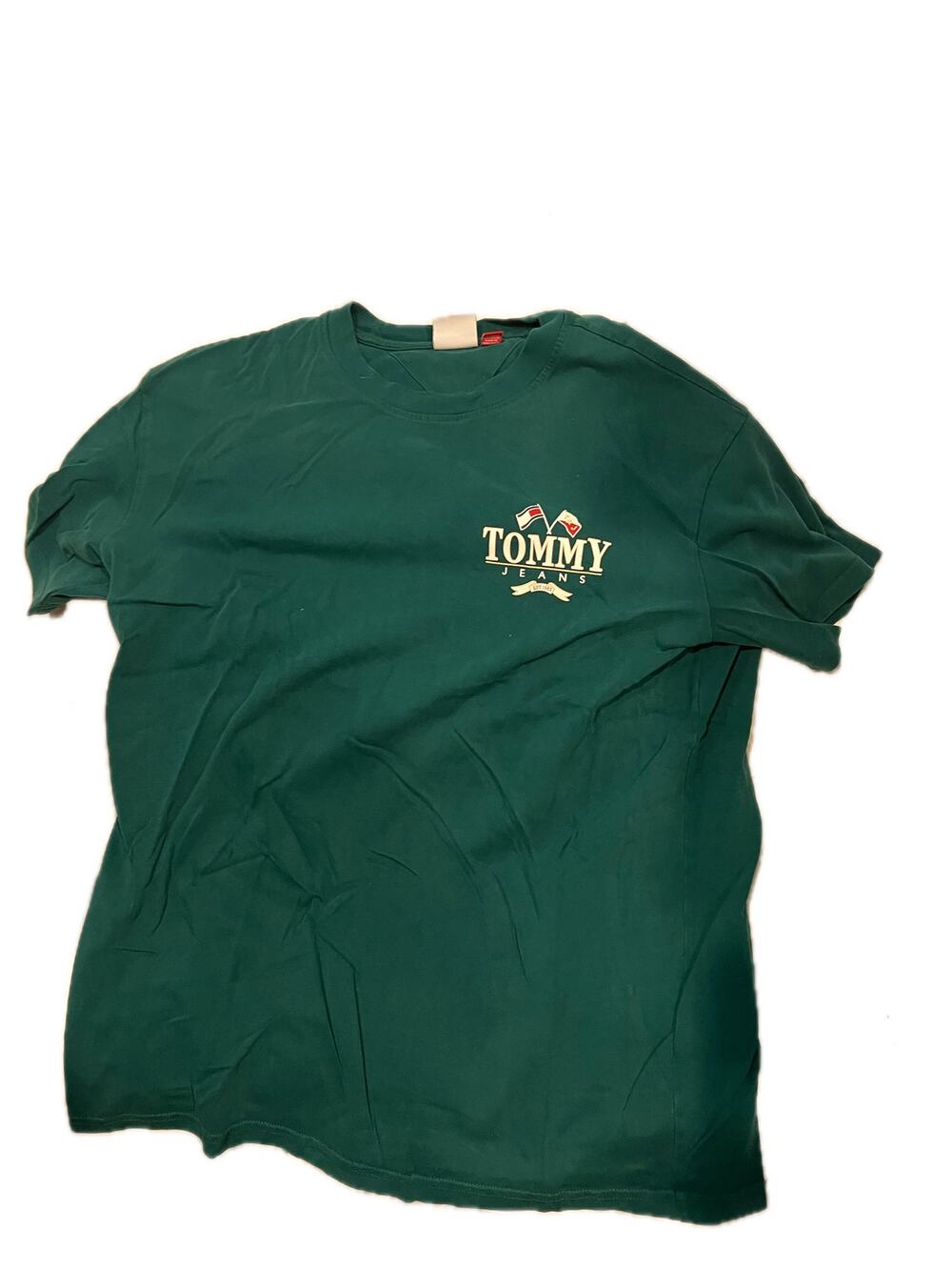 Tommy Jeans Green T-Shirt Mens Medium